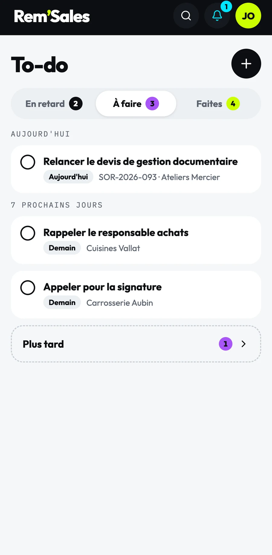 La to-do sur un téléphone